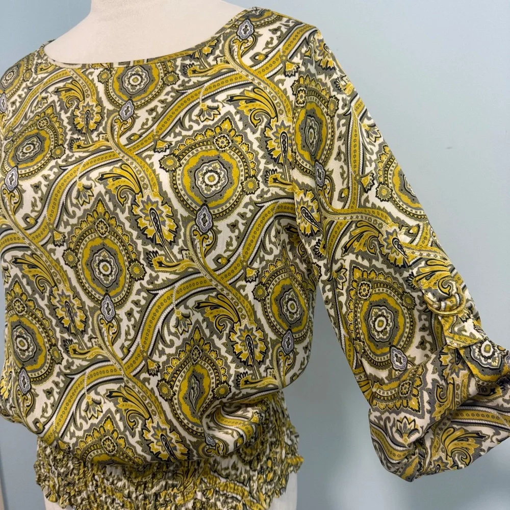 Michael Kors Women’s 3/4 Sleeve‎ Elastic Hem Blouse Size S